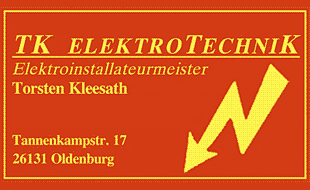 TK Elektrotechnik - Inhaber Torsten Kleesath in Edewecht - Logo