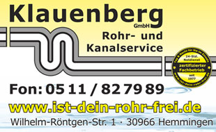 Klauenberg GmbH Rohr- und Kanalservice in Hemmingen bei Hannover - Logo