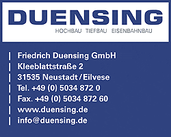 FirmenlogoDuensing GmbH Hoch-, Tief- u. Eisenbahnbau Neustadt