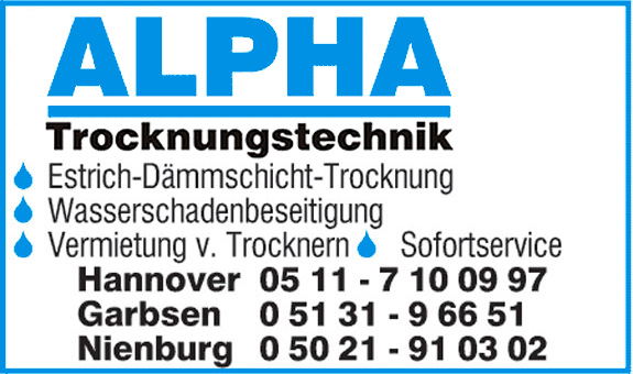 ALPHA Trocknungstechnik ALPHA Trocknungstechnik
