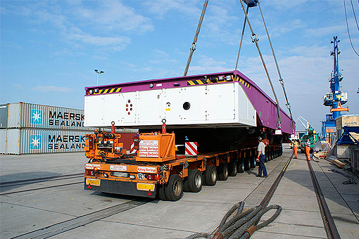 Modulartransporter nach Aken, Lastfahrtabmessungen 253 to