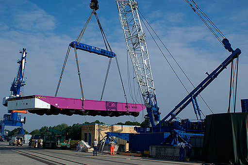 Modulartransporter nach Aken, Lastfahrtabmessungen 253 to