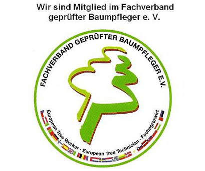 Wir sind Mitlgied im Fachverband geprüfter Baumpfleger e.V.