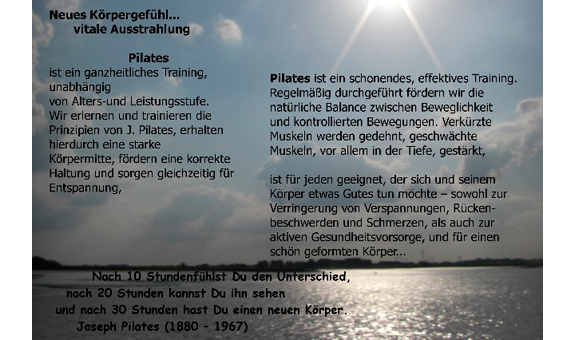 Pilates bringt ein neues Körpergefühl und vitale Ausstrahlung