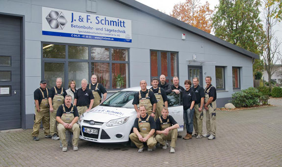 Das Team von J. & F. Schmitt GmbH Betonbohr- und Sägetechnik aus Bremen.