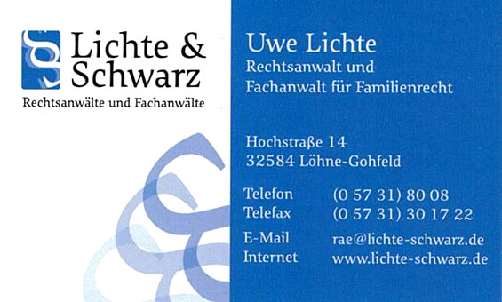 Fachanwalt für Familienrecht, Fachanwalt für Strafrecht, Fachanwalt für Verkehrsrecht Fachanwalt für Familienrecht, Fachanwalt für Strafrecht, Fachanwalt für Verkehrsrecht