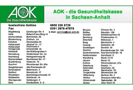 Aok Sachsen-Anhalt Adresse Aok Sachsen-Anhalt Adresse