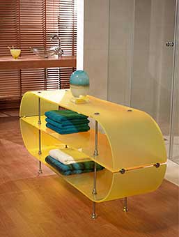 Regal aus gelbem Glas - individuelles Design