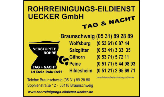 Rohrreinigungs-Eildienst Uecker GmbH in Braunschweig - Logo Rohrreinigungs-Eildienst Uecker GmbH in Braunschweig - Logo