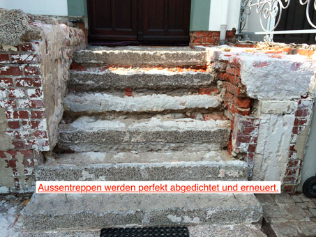 Außentreppen werden perfekt abgedichtet und erneuert Außentreppen werden perfekt abgedichtet und erneuert