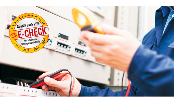 E-Check, Beleuchtungsarbeiten, Elektroinstallationen usw.