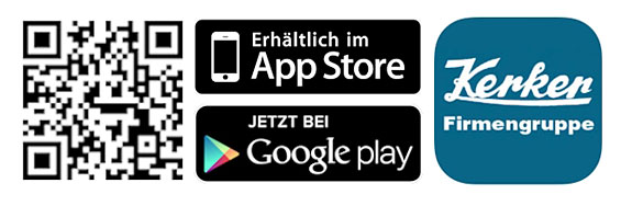 Unsere App finden Sie über den QR-Code oder in den App-Stores