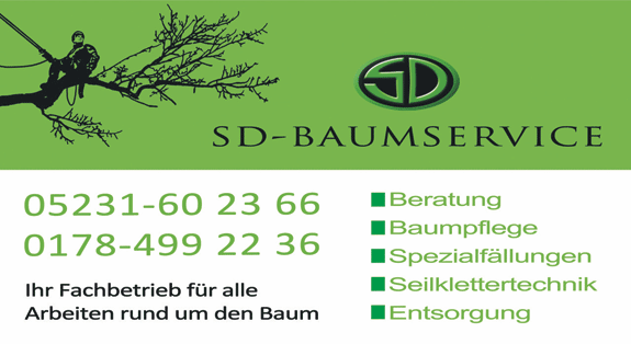 Visitenkarte von SD-Baumservice Visitenkarte von SD-Baumservice