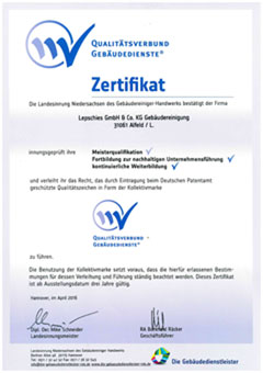 Wir sind ein zertifizierter Fachbetrieb Wir sind ein zertifizierter Fachbetrieb