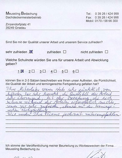 Beurteilung zum Dritten Beurteilung zum Dritten