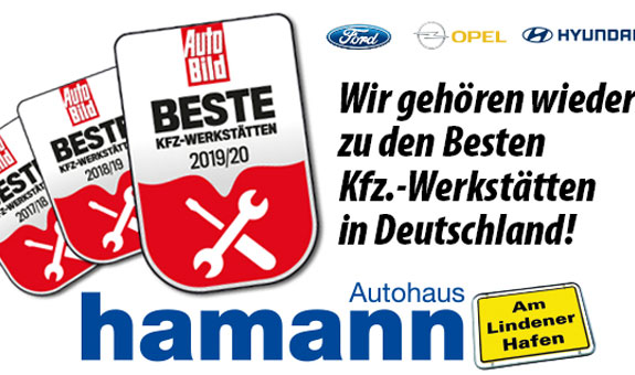 Wir sind stolz darauf, dass wir bei der Auto-BILD Umfrage bereits zum dritten Mal 
in Folge zu den besten 1.000 Kfz-Werkstätten Deutschlands gehören.