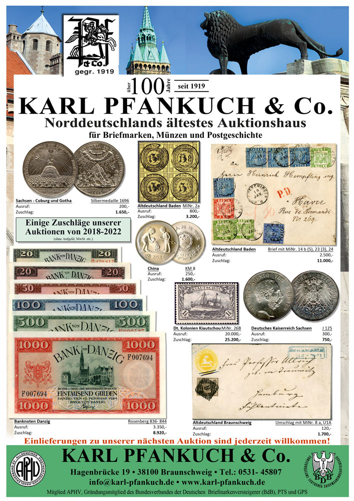 Karl Pfankuch & Co - Münzen, Briefmarken, Sammlungen