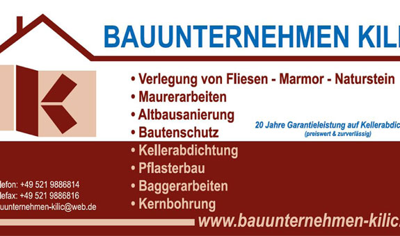 Bauunternehmen Kilic in Bielefeld Bauunternehmen Kilic in Bielefeld