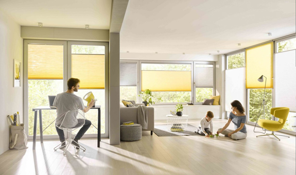 Plissee VS2 nach Maß gefertigt- Sonnenschutz und Sichtschutz für Fenster und Türen in Haus oder Wohnung.