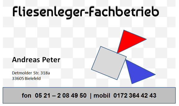 Peter A. Fliesenvelegungen in Bielefeld