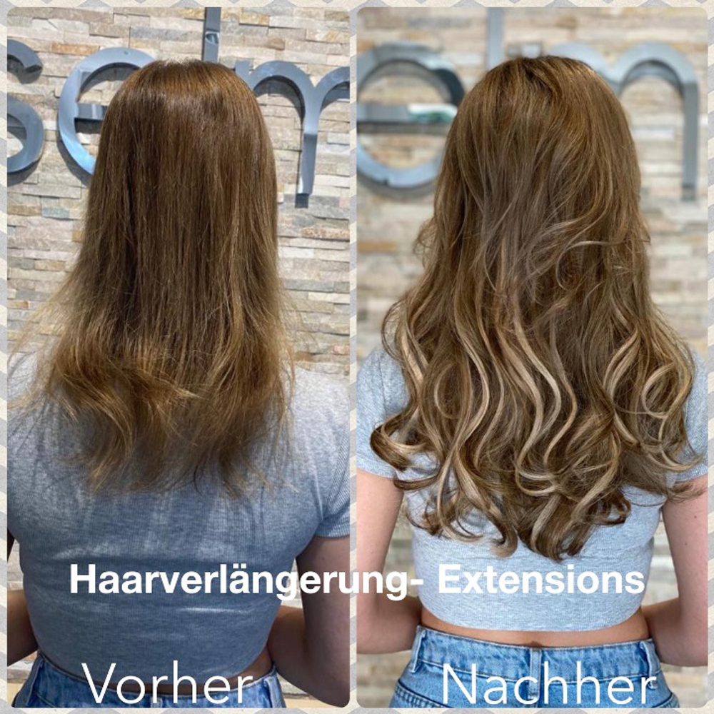 Haben Sie feines oder dünnes Haar? Wir haben die Lösung. Ob Haarverdichtung oder Haarverlängerung/Extensions, hier mit 135 Strähnen, in 5 verschiedenen Blondtönen. In der Länge 40cm. Wir sind Ihre Spezialisten und beraten Sie gerne.