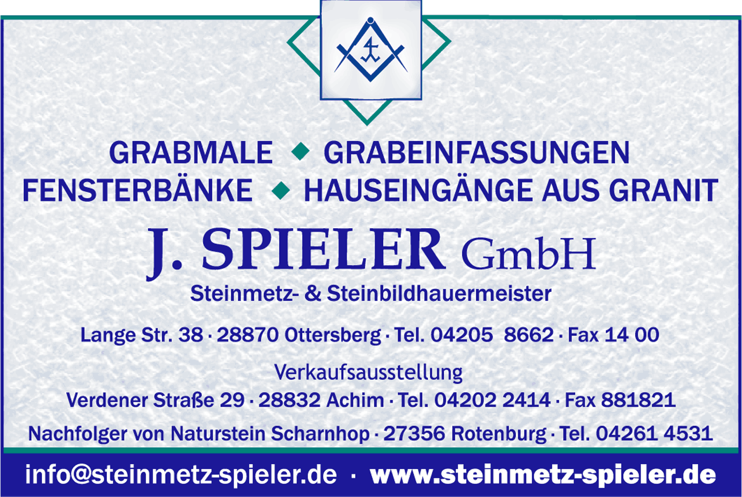 Visitenkarte - J. Spieler GmbH