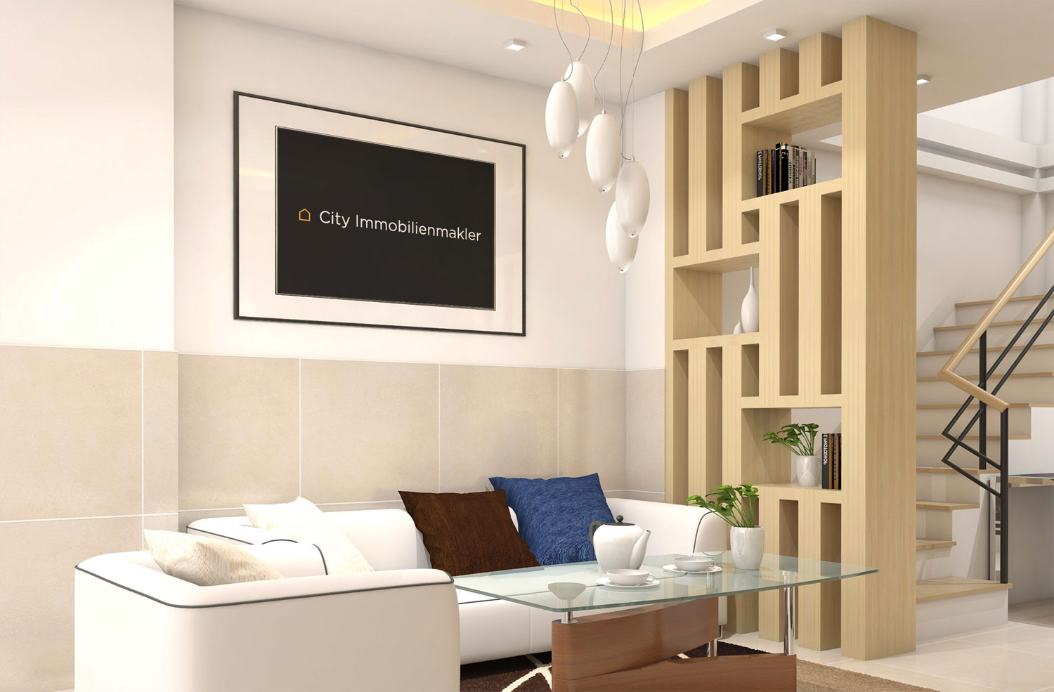 Bild mit Logo im Wohnzimmer Bild mit Logo im Wohnzimmer