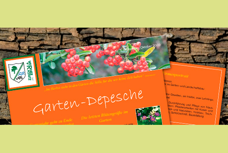 Unser Mini-Magazin "Die Garten Depesche" mit praktischen Tipps und Informationen, sowie aktuellen Angeboten. Erscheint alle 2 Monate.