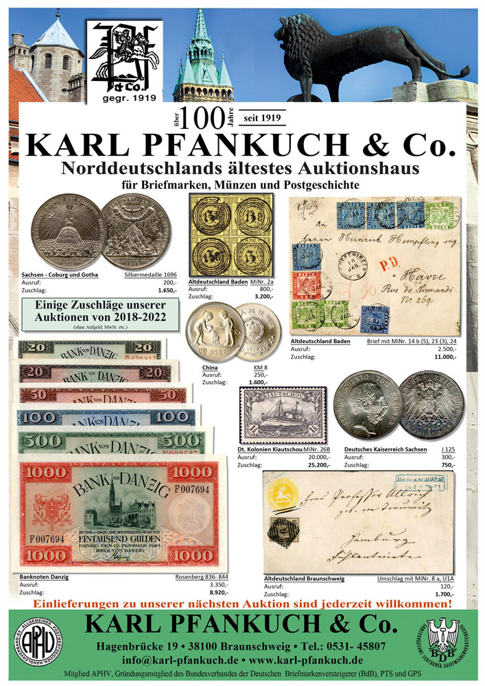 Bild 12 Auktionshaus Karl Pfankuch & Co. - Münzen & Briefmarken in Braunschweig
