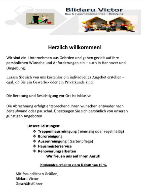 Bild 1 Gebäudereinigung Blidaru in Gehrden
