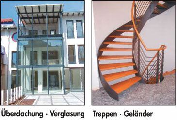 Überdachung - Verglasung - Treppen - Geländer