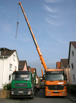 Containerlieferung bis an den gewünschten Platz