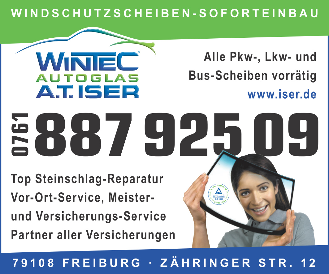 Webeanzeige der WinTec A.T. Iser GmbH aus Freiburg im Breisgau