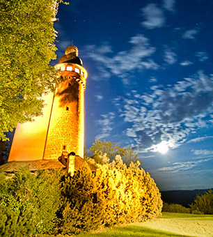 Steinmetzarbeiten am Merkurturm, Baden-Baden