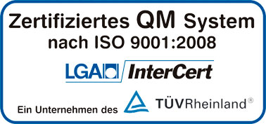 Wir sind zertifiziert nach ISO 9001:2008