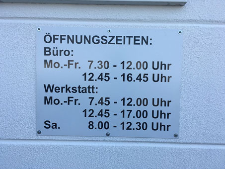 Unsere Öffnungszeiten