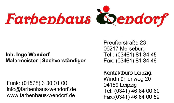 unsere Visitenkarte des Farbenhauses Wendorf