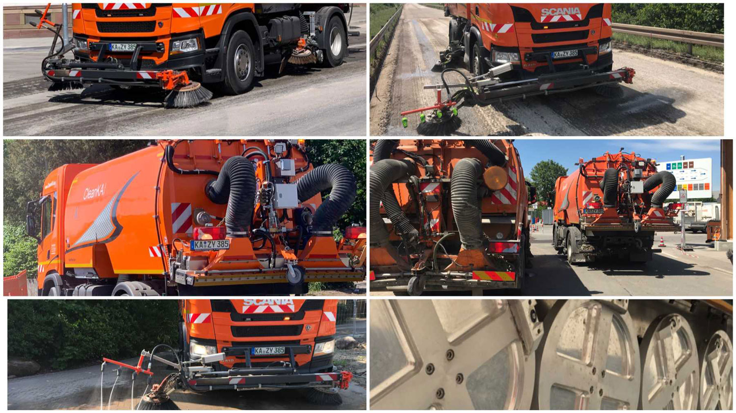 Schwenkbarer Seitenbesen unserer Kehrmaschine MAN KOBIT K8 Schwenkbarer Seitenbesen unserer Kehrmaschine MAN KOBIT K8