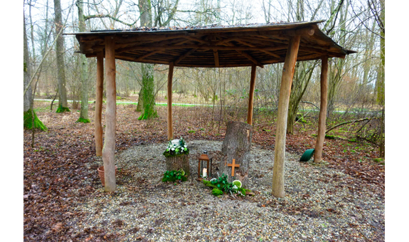 Grabstelle in einem Friedwald