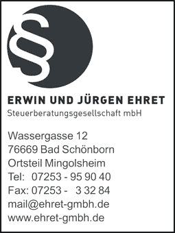 Erwin u. Jürgen Ehret Steuerberatungsgesellschaft mbH in Sulzfeld in Baden - Logo