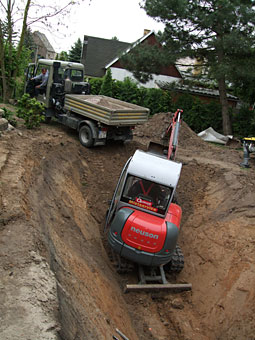 Erdarbeiten mit dem Bagger