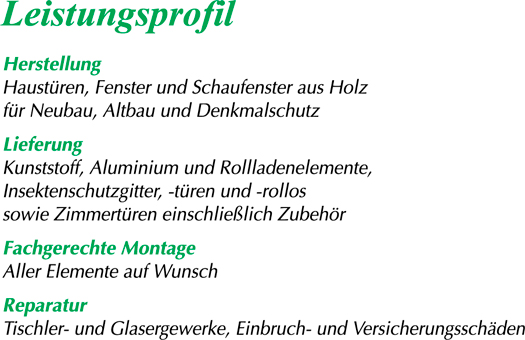Unsere Leistungen auf einen Blick Unsere Leistungen auf einen Blick