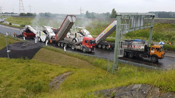 Transportleistung von Asphaltmischungen zur Fahrbahnsanierung