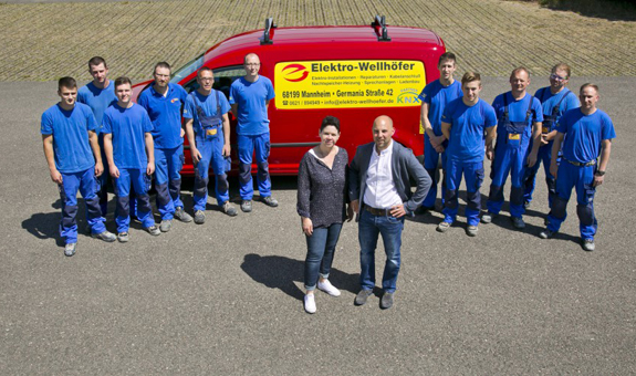 Das Team von Elektro Wellhöfer in Mannheim