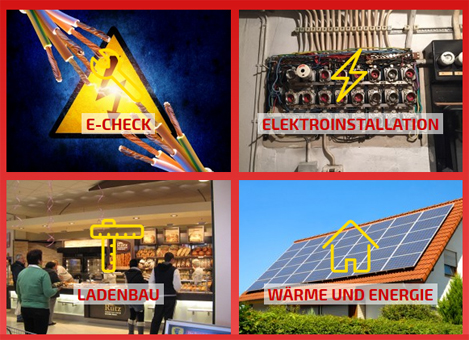 E-Check, Elektroinstallation, Ladenbau, Wärme und Energie