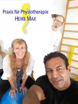 Praxis für Physiotherapie - Frau Heike Max sowie Herr Richard Vetter (hinten) und Herr Paulas Brahma