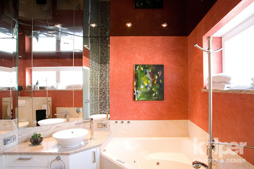 Wandheizung im Badezimmer Oberfläche Stucco Veneziano
