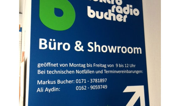 Aufgrund der Situation mit den zunehmenden Internetkäufen haben wir die Firma Elektro-Radio Bucher neu ausgerichtet und einen Showroom eingerichtet
