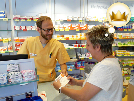 in unserer Apotheke können Sie Goldkunde werden und sich satte Rabatte sichern