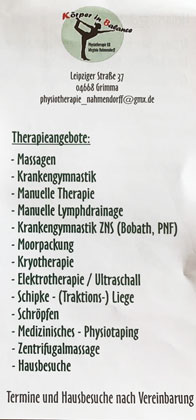 Kundenfoto 1 Physiotherapie KB Inh. Wirginia Nahmendorff